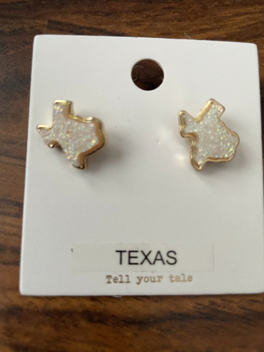 Texas Stud Earrings in White-NWT